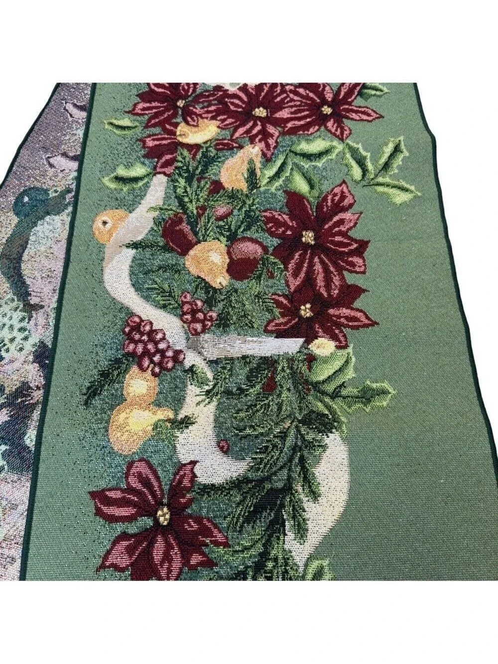 NWT Vintage Tapestry Christmas Holiday Table Runner 72